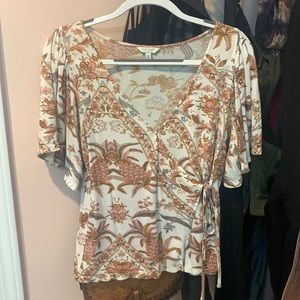 Womens wrap slightly cropped top